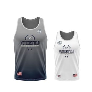Full Dye Sub Sleeveless Lacrosse/Field Hockey Jersey - Reversible Racerback Varsity Pullover Pattern - Double Ply Front