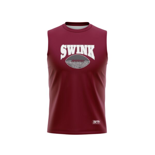 Sleeveless Workout Shirt - Crew Neck - Varsity Pattern Front