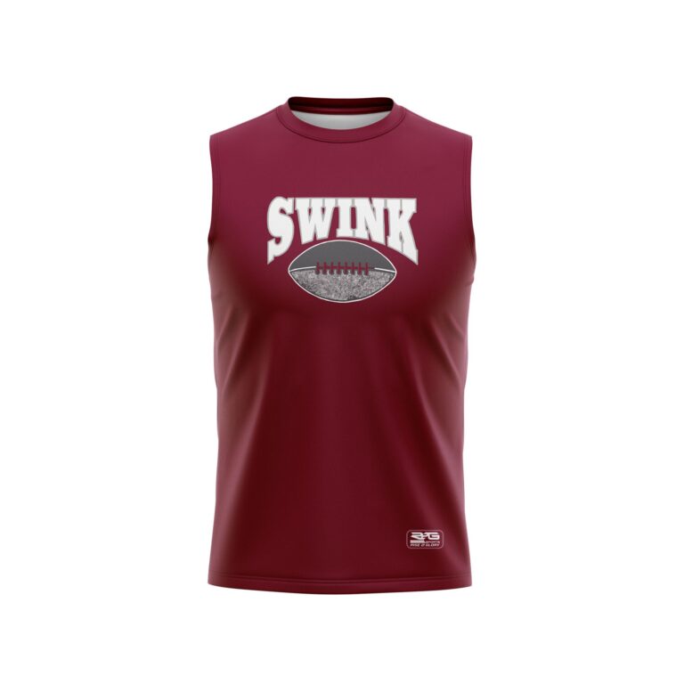 Sleeveless Workout Shirt - Crew Neck - Varsity Pattern Front