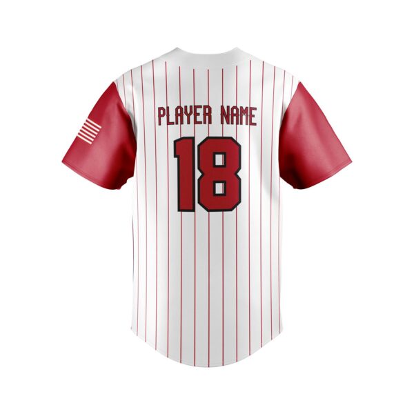 Fastpitch Full Button Short Sleeve Jersey - Varsity Pattern Back