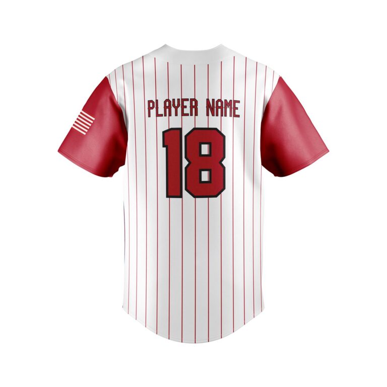Fastpitch Full Button Short Sleeve Jersey - Varsity Pattern Back