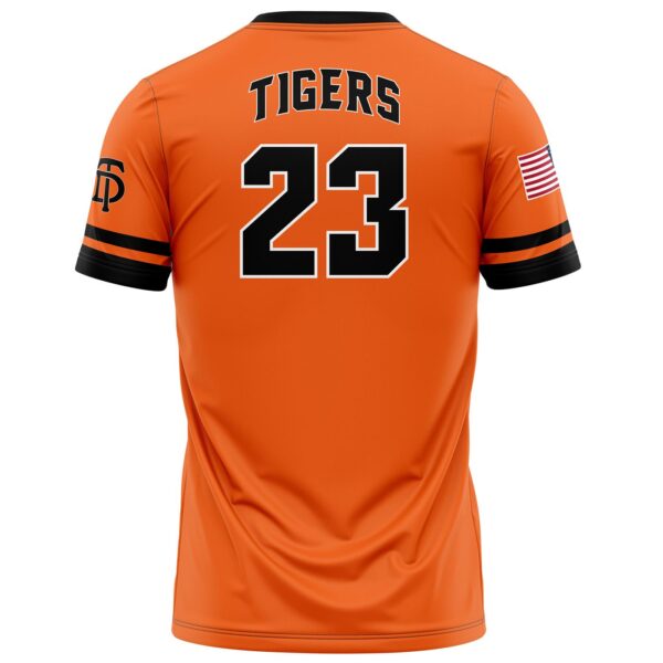 Full Dye Sub Baseball/Softball Two Button Short Sleeve Pullover Jersey-back