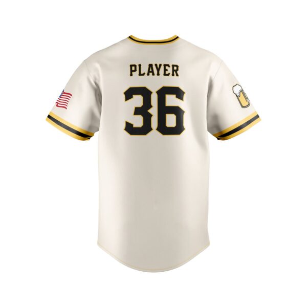 Full Dye Sub Baseball/Softball Full Button Short Sleeve Jersey - back