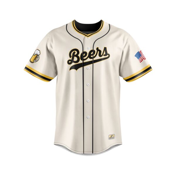 Full Dye Sub Baseball/Softball Full Button Short Sleeve Jersey - front