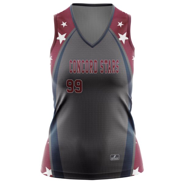 Full Dye Sub Women's Lacrosse/Field Hockey Sleeveless Jersey Front