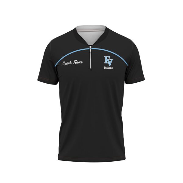 Batting Jacket - Quarter Zip Pullover - Short Sleeve front