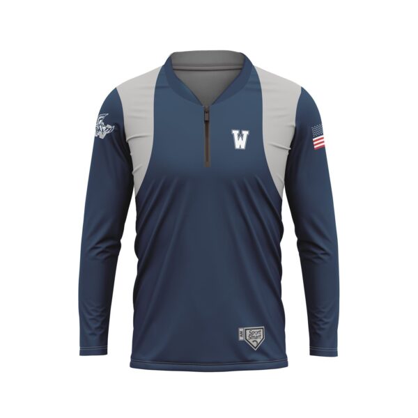 Batting Jacket - Quarter Zip Pullover -front