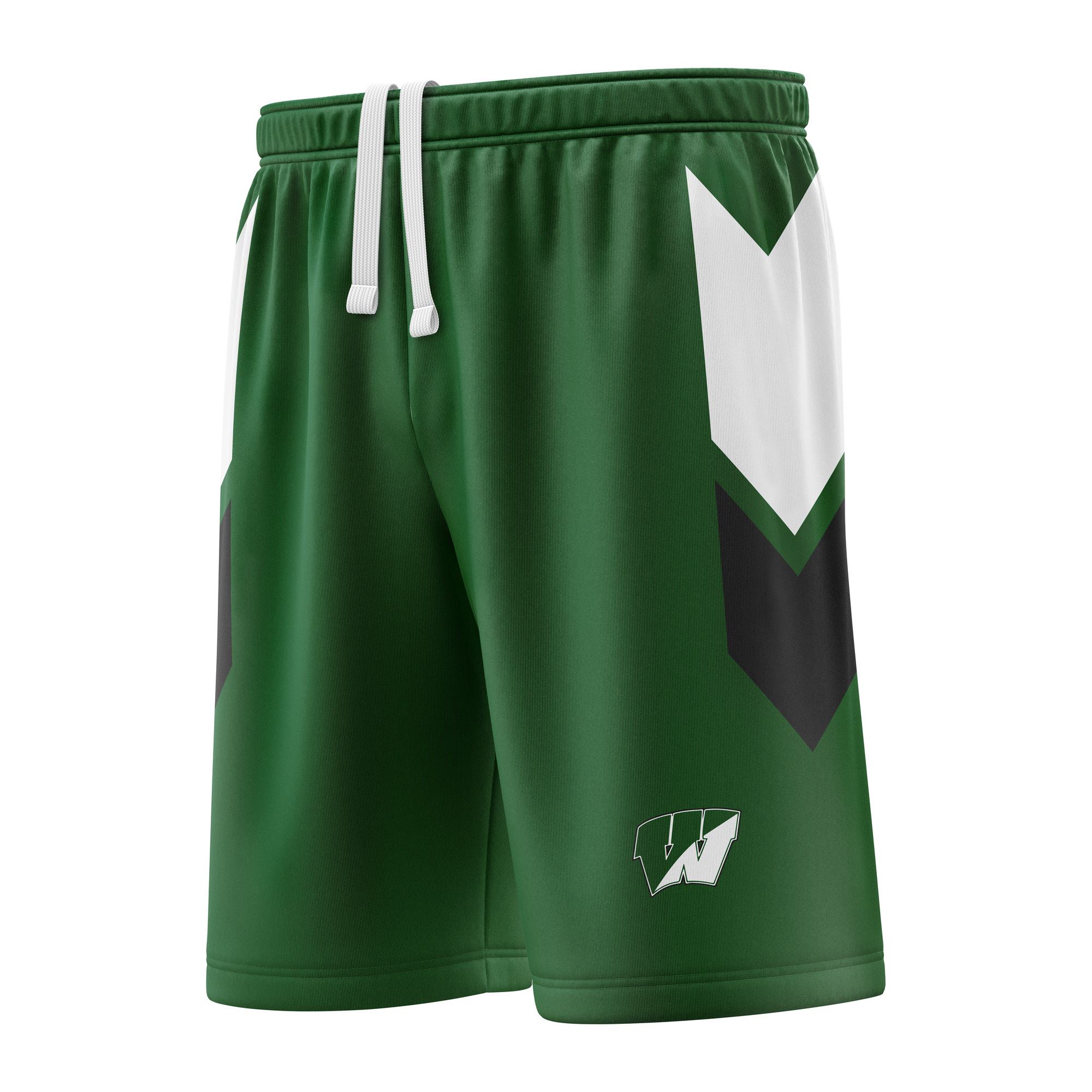 Full Dye Sub Reversible Basketball Shorts - Varsity Pattern left view