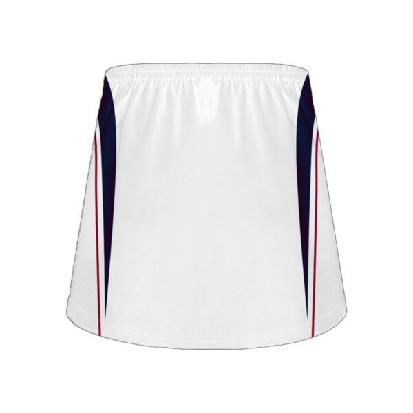 Womens Lacrosse/Field Hockey Full Dye Sub Reversible Kilt.white- black-back.