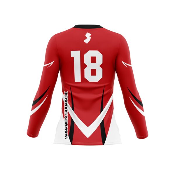 Full Dye Sub Long Sleeve Jersey - Pro Fit Volleyball Pattern - Womens/Youth Girls Back