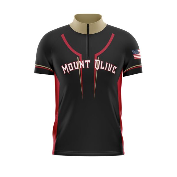 Full Dye Sub Woven Microfiber Quarter Zip Pullover Warmup Jacket Front