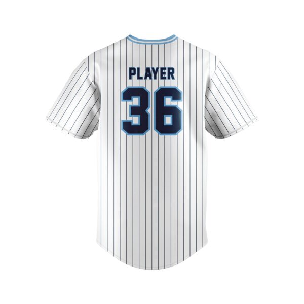 Sublimated Tackle Twill Full Button Varsity Pattern Baseball Jersey- back