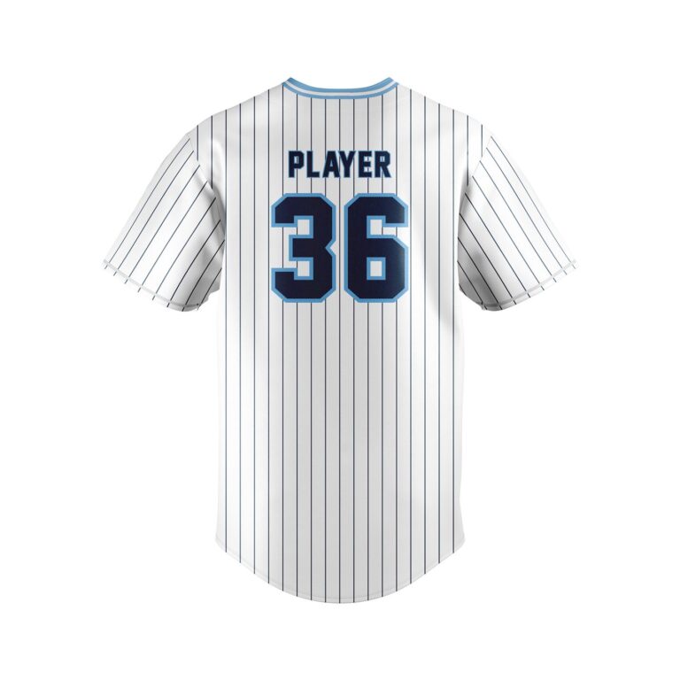 Sublimated Tackle Twill Full Button Varsity Pattern Baseball Jersey- back
