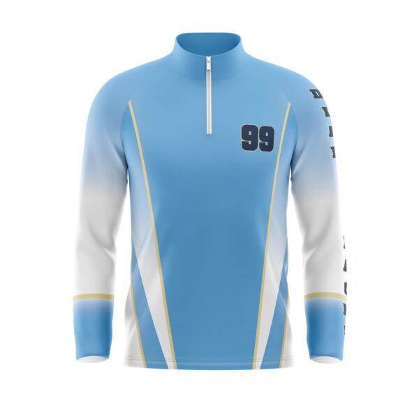 woven Microfiber Quarter Zip Pullover Warmup jacket-front