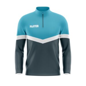 Quarter Zip Pullover Warmup Jacket - Polyester Brushed Fleece Front