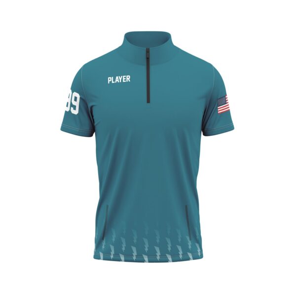 Quarter Zip Pullover Woven Microfiber Warmup Jacket Front