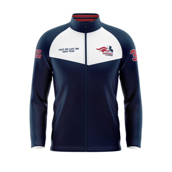 Full Zipper Woven Microfiber Warmup Jacket with Caped Front