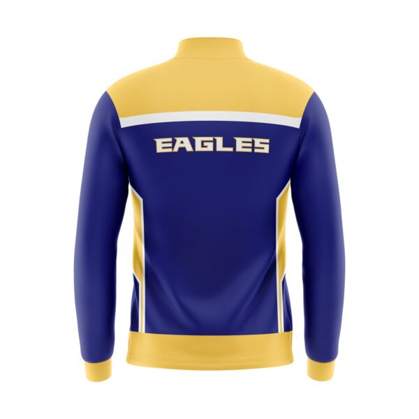 Quarter Zip Pullover Woven Microfiber Warmup Jacket Back