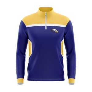 Quarter Zip Pullover Woven Microfiber Warmup Jacket Front