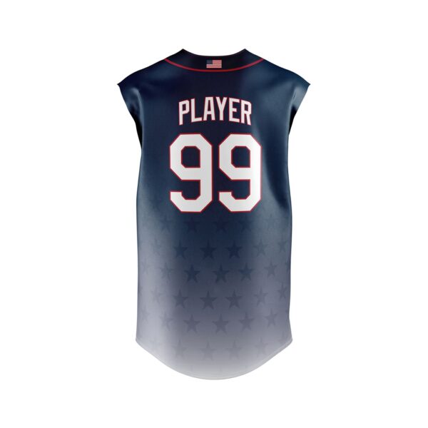Full Dye Sub Fastpitch Faux Full Button Sleeveless Jersey - Varsity Pattern back