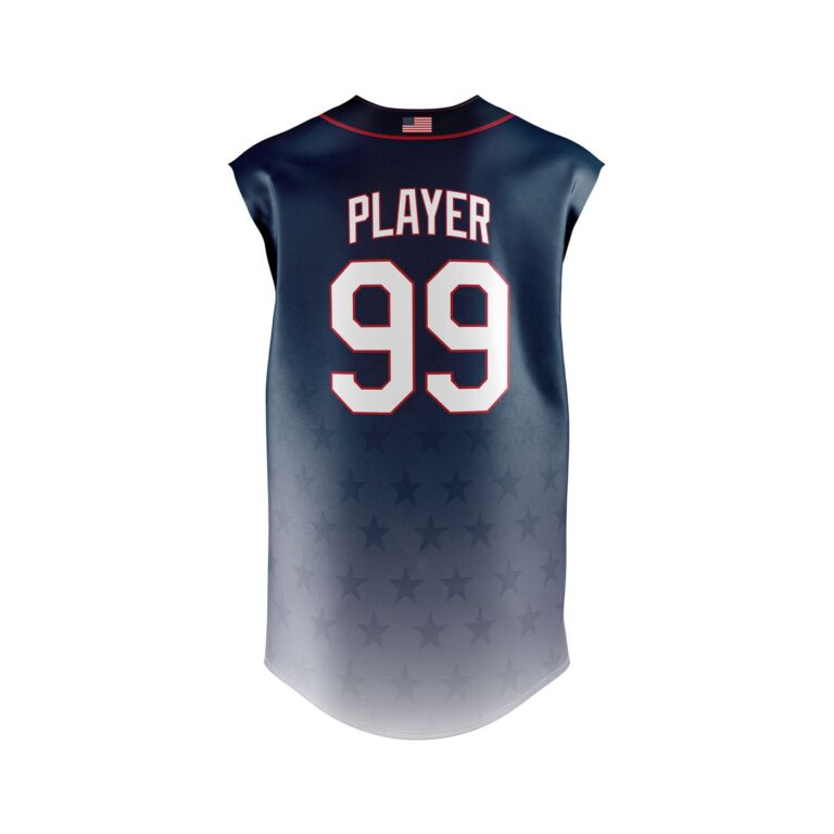 Full Dye Sub Fastpitch Faux Full Button Sleeveless Jersey - Varsity Pattern back