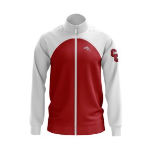 Full Dye Sub Full Zipper Woven Microfiber Warmup Jacket - Long Sleeve Front