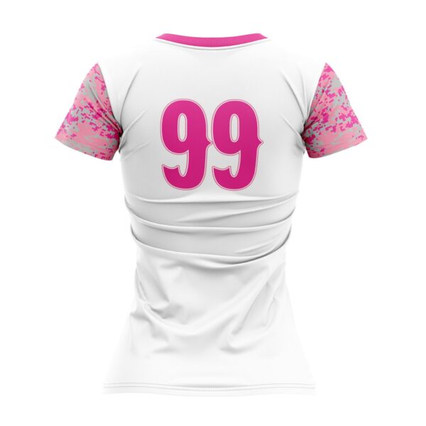 Full Dye Sub Fastpitch Short Sleeve Pullover V-Neck Jersey - Varsity Pattern - Raglan Sleeve back