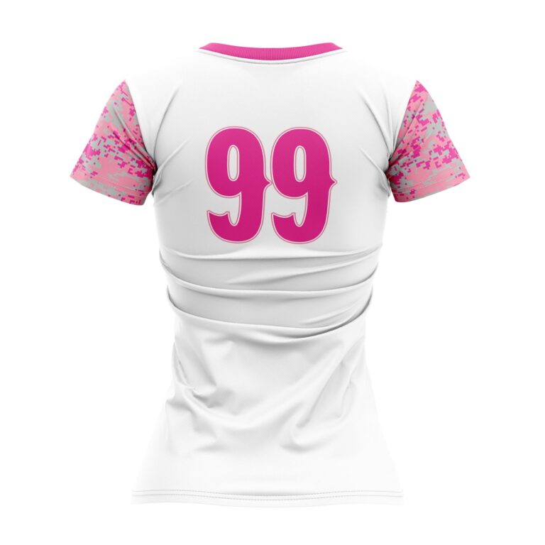 Full Dye Sub Fastpitch Short Sleeve Pullover V-Neck Jersey - Varsity Pattern - Raglan Sleeve back