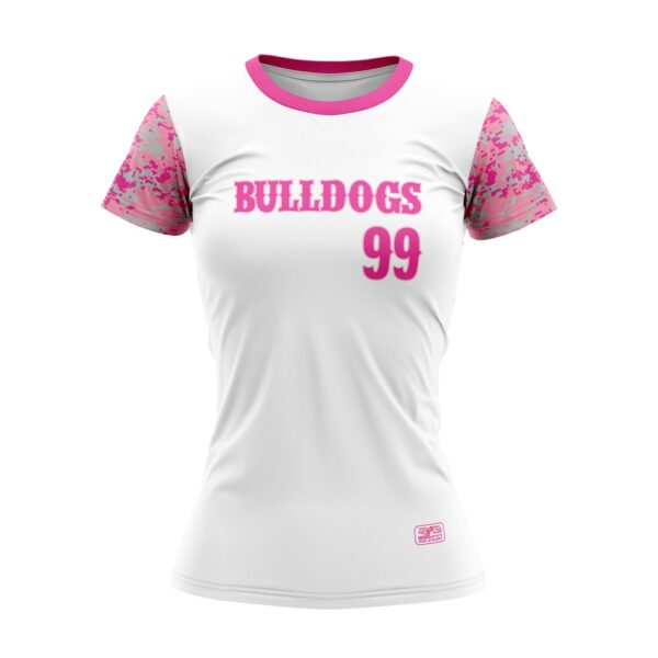 Full Dye Sub Fastpitch Short Sleeve Pullover V-Neck Jersey - Varsity Pattern - Raglan Sleeve front