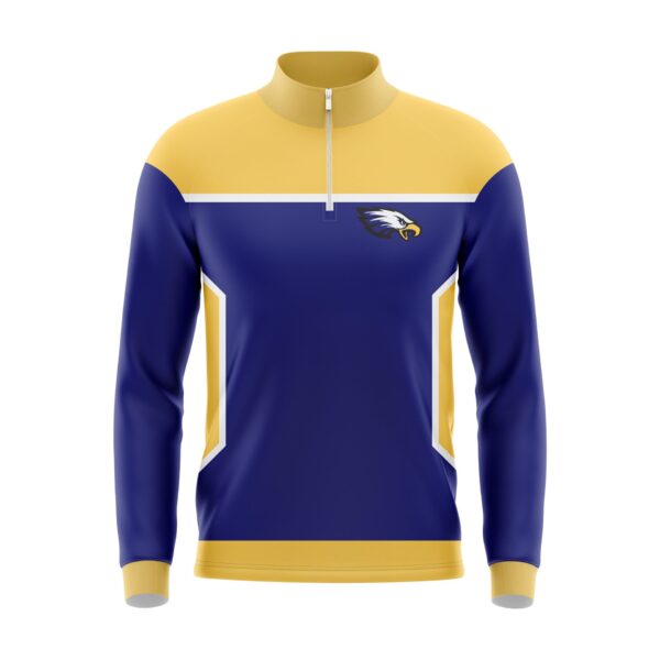 Full Dye Sub Quarter Zip Pullover Warmup Jacket Front