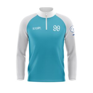 Quarter Zip Warmup Jacket with Caped Back - front