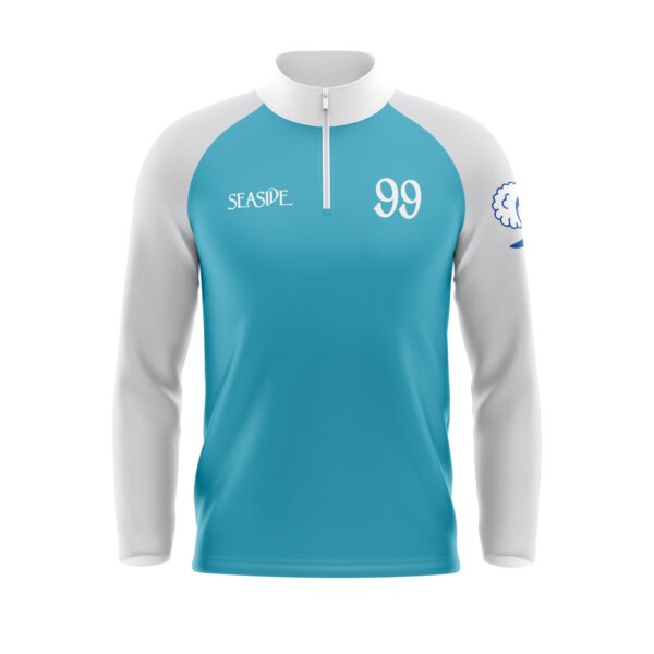 Quarter Zip Warmup Jacket with Caped Back - front