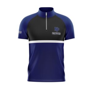 Full Dye Sub Batting Jacket - Quarter Zip Pullover - Short Sleeve - Sideseam zipper opening - Unlined front