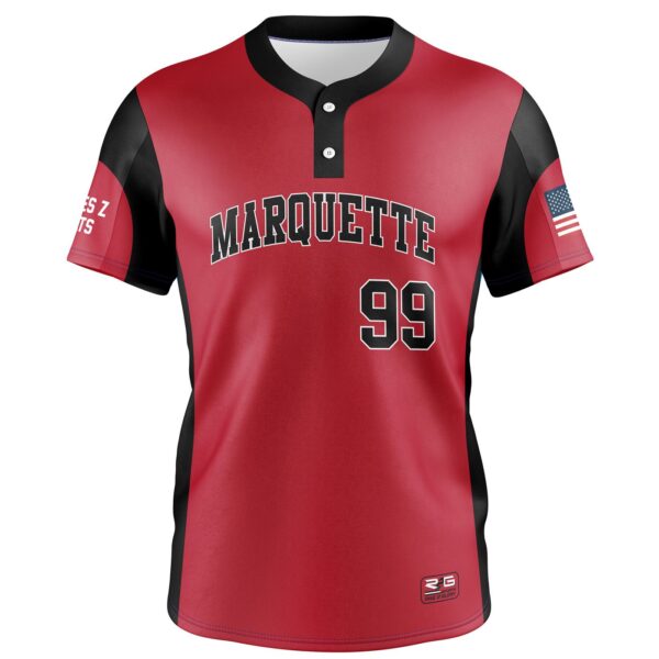 Full Dye Sub Fastpitch Two Button Jersey-front
