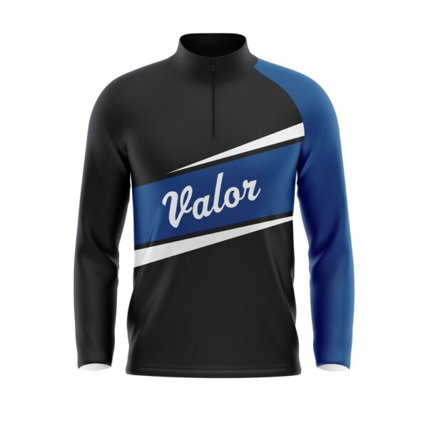 Quarter Zip Pullover Woven Microfiber Warmup jacket front