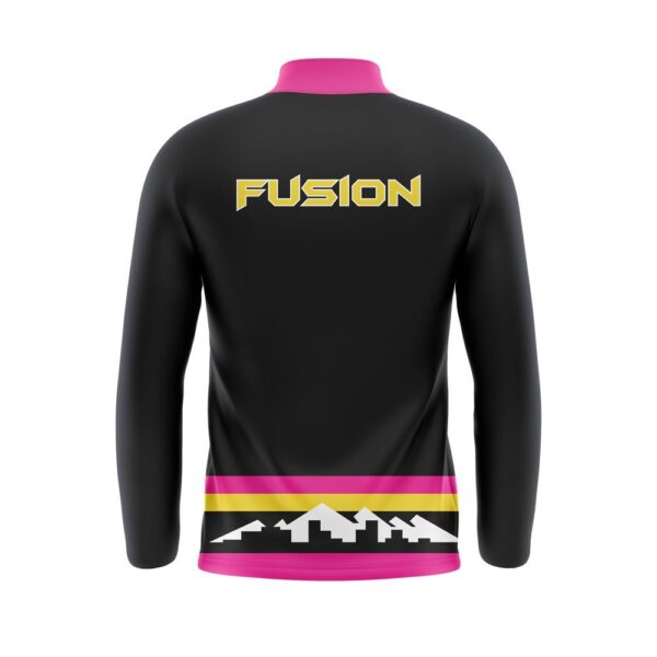 Quarter Zip Pullover Woven Microfiber Warmup back