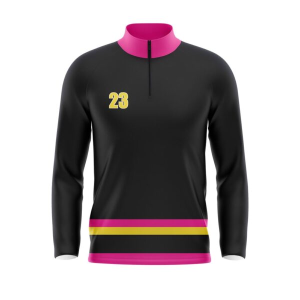 Quarter Zip Pullover Woven Microfiber Warmup front