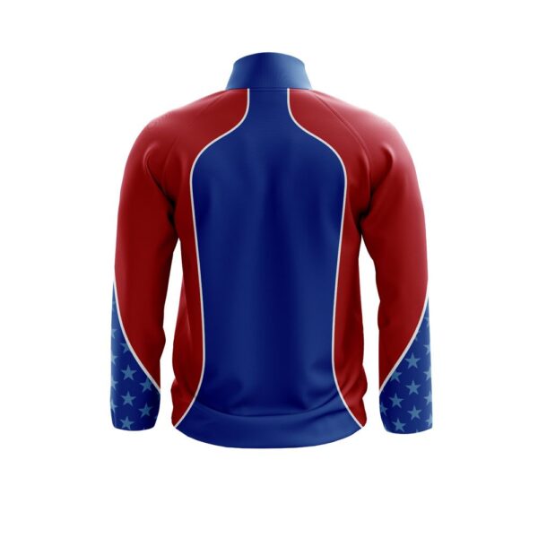 Zipper Woven Microfiber Warmup Jacket - back