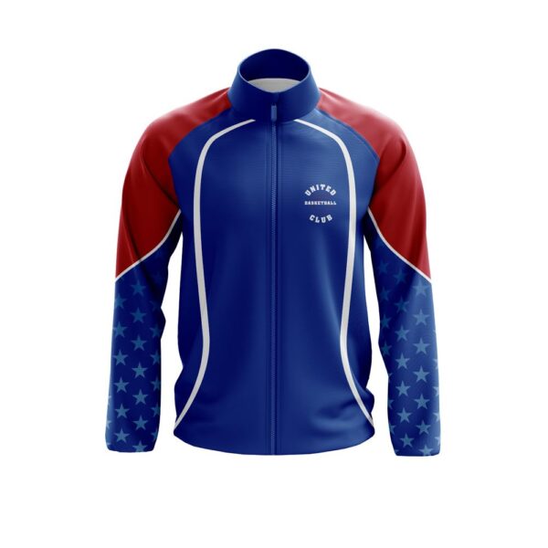 Zipper Woven Microfiber Warmup Jacket - front