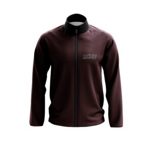 Zipper Woven Microfiber Warmup Jacket front