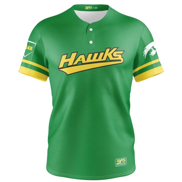 : Full Dye Sub Baseball/Softball Two Button Jersey-front