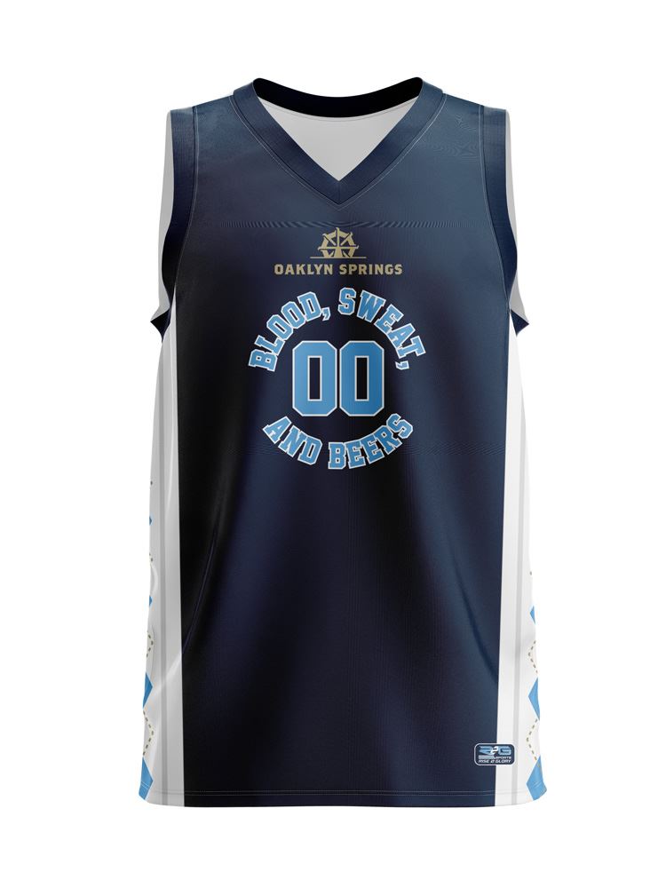 Reversible Basketball Jersey - Proline pattern -blue front