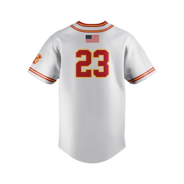Sublimated Tackle Twill Full Button Varsity Pattern Baseball Jersey- back