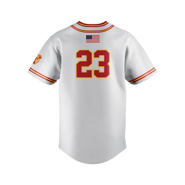 Sublimated Tackle Twill Full Button Varsity Pattern Baseball Jersey- back
