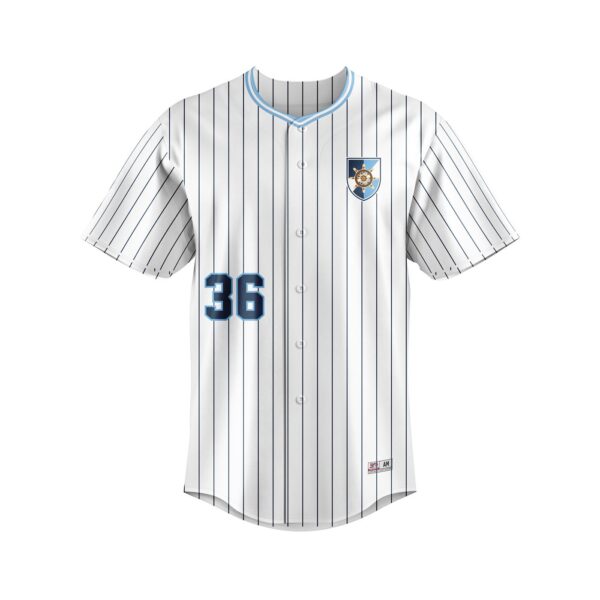 Sublimated Tackle Twill Full Button Varsity Pattern Baseball Jersey- Front