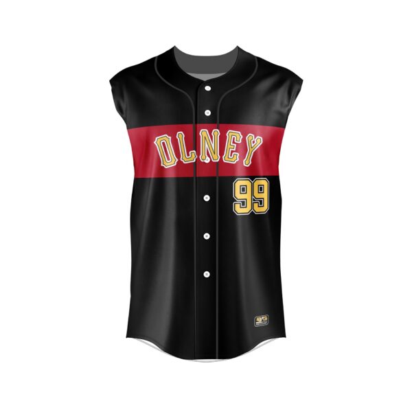Baseball/Softball Faux Full Button Sleeveless Jersey