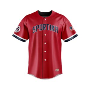 Baseball/Softball Faux Full Button Short Sleeve Jersey