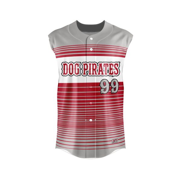 Baseball/Softball Faux Full Button Sleeveless Jersey