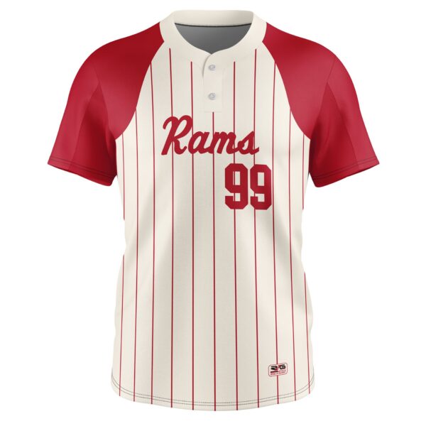 Full Dye Sub Baseball/Softball Two Button Jersey - Pro-Line Pattern front