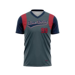 Full Dye Sub Baseball/Softball V-Neck Pullover Jersey - Pro-Fit Pro-Line Pattern front
